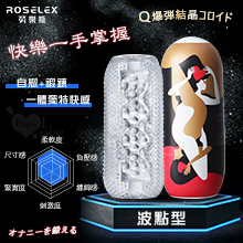 ROSELEX 勞樂斯‧ 快樂一手掌握 凸粒包覆刺激Q彈水晶膠體自慰套﹝波點型﹞