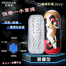 ROSELEX 勞樂斯‧ 快樂一手掌握 觸點層次起伏Q彈水晶膠體自慰套﹝雙疊型﹞