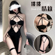 仿旗袍睡衣！絲絨亮面蜘蛛裝飾放射線條側邊高衩兩件組【2000元滿額貴賓禮】