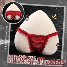 甜辣愛心露臀蕾絲褲｜細緻滾邊 × 蝴蝶結誘惑點綴﹝紅﹞