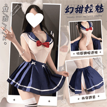 學生角色扮演服！性感網眼透視高衩開襠連身衣 × 百褶裙甜魅兩件組