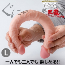 日本Fuji-word ‧ みちのく双龍 一人で二人楽 自然な張適度な弾力雙頭逼真老二棒﹝L﹞