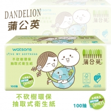 蒲公英環保抽取式衛生紙(100抽/包)